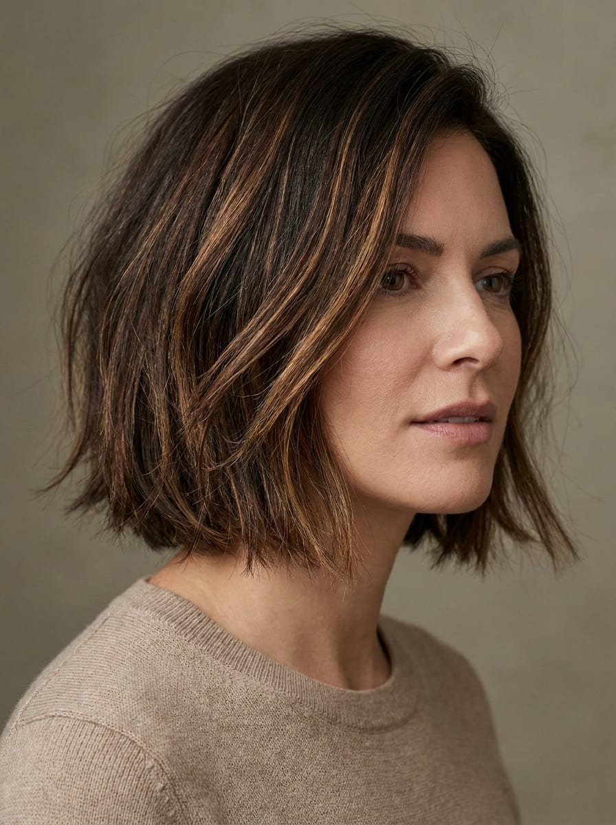 Kurzer Bob mit sanften Highlights - Kurze Bob Frisur